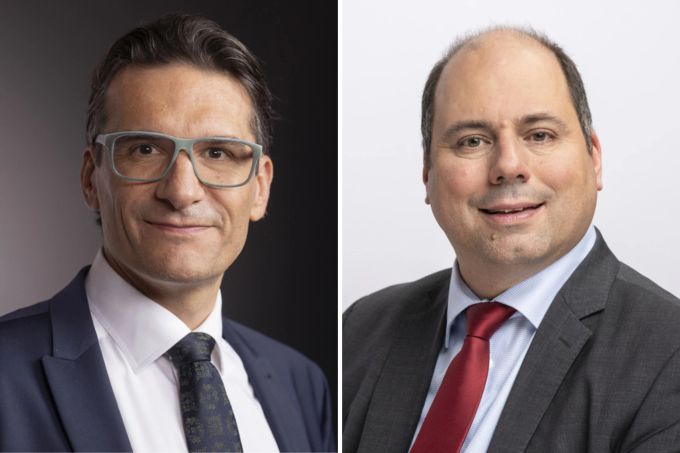 Die Nationalräte Gerhard Andrey (GPS/FR, links) und Mauro Tuena (SVP/ZH, rechts). Gerhard Andrey Mauro Tuena