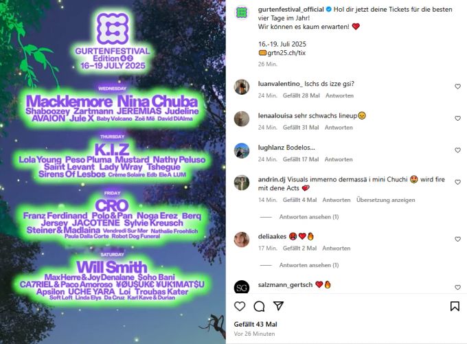 Hier das Line-Up im Überblick. güsche