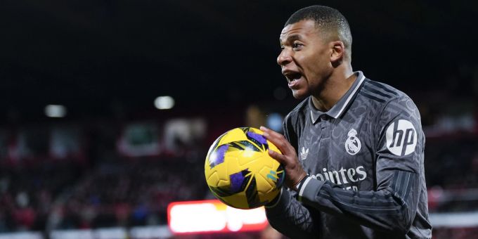 Kylian Mbappé im Einsatz für Real Madrid. Kylian Mbappé Real Madrid
