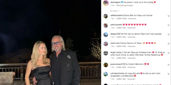 Papa Robert und Tochter Davina Geiss verstehen sich normalerweise gut. arbeit davina