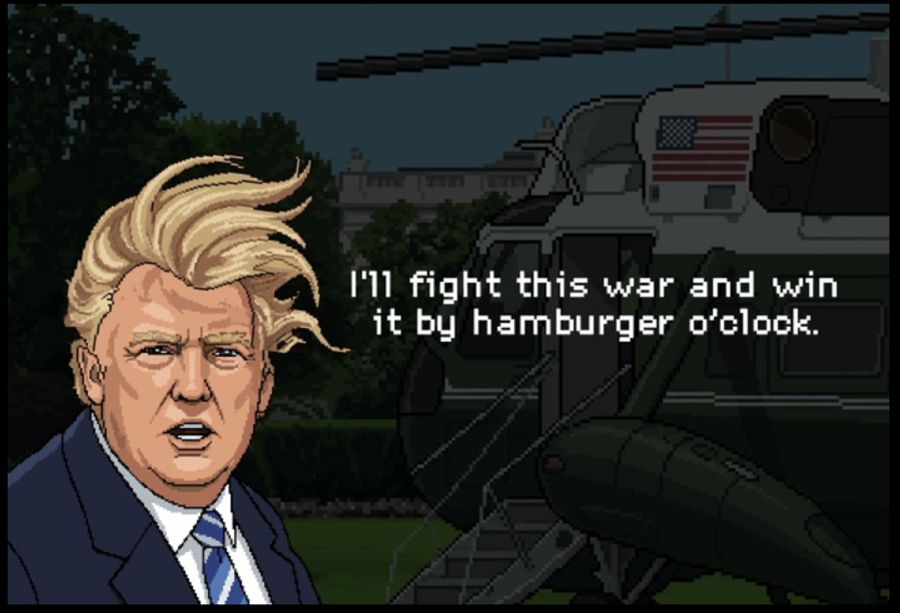 US-Präsident Donald Trump steht im vergangenen Jahr im Fokus zahlreicher satirischer Installationen in Washington.