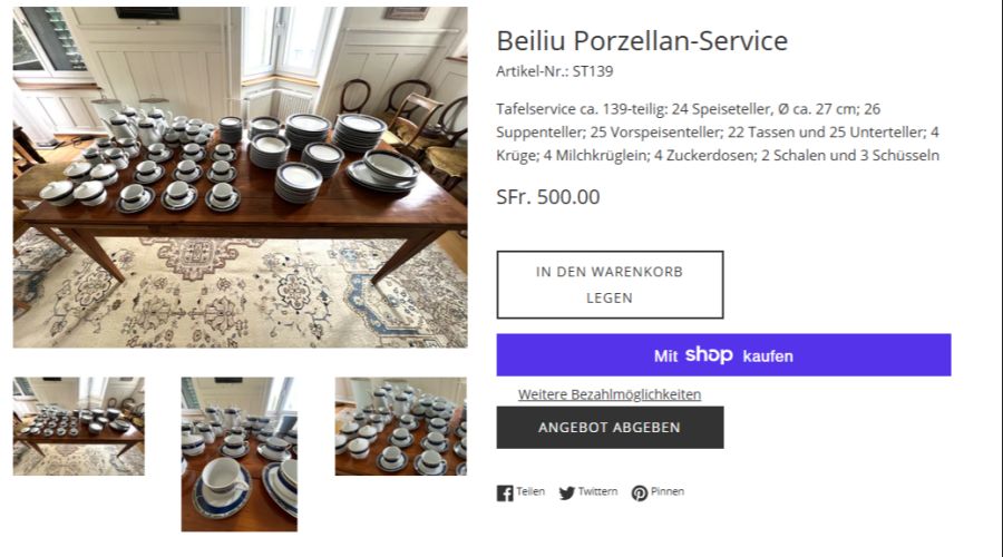 Auch Porzellan-Geschirr kann erworben werden.