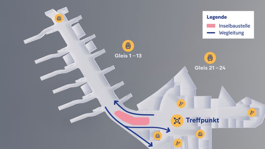 Hier wird derzeit die neue Glasfront gebaut.