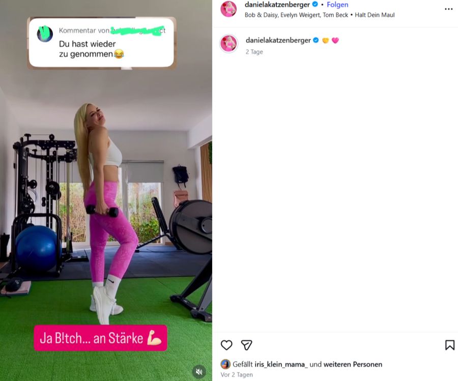 Ein Nutzer hinterliess einen fiesen Kommentar auf dem Instagram-Profil von Daniela Katzenberger: «Du hast wieder zugenommen.»