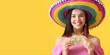 Mexiko Hut Frau Quesadilla