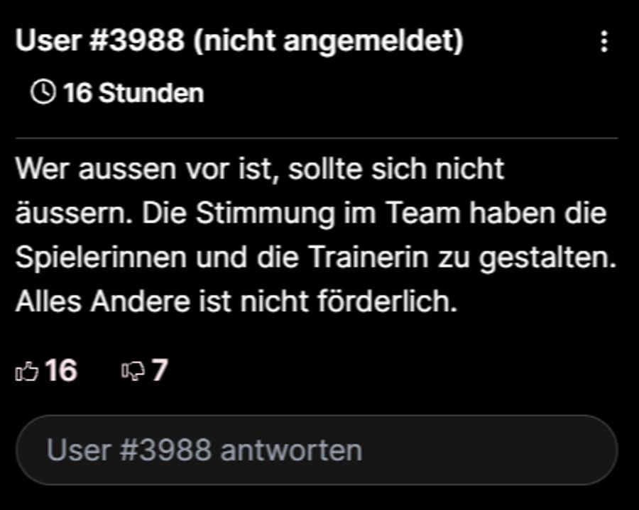 Wer nicht mehr dabei ist, sollte sich auch nicht äussern...