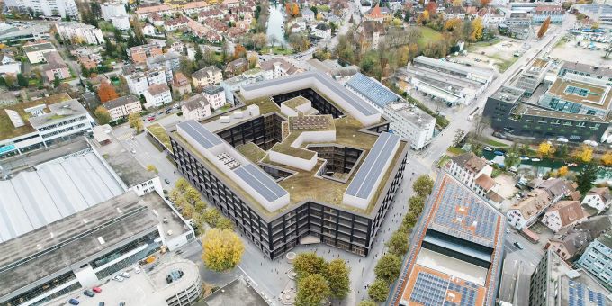 Der Campus Biel/Bienne entsteht südwestlich des Bahnhofs Biel auf dem früheren Feldschlössli-Areal. Campus Biel/Bienne