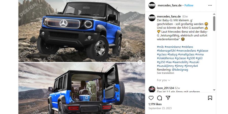 Screenshot Instagram @mercedes_fans.de