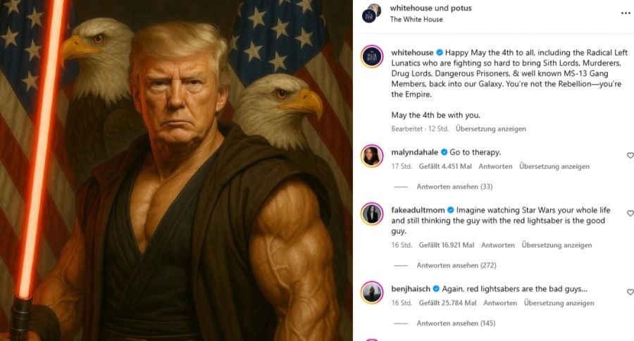 Bei der Bedeutung der Figuren aus Star Wars gab es im Weissen Haus wohl leichte Verwirrung.
