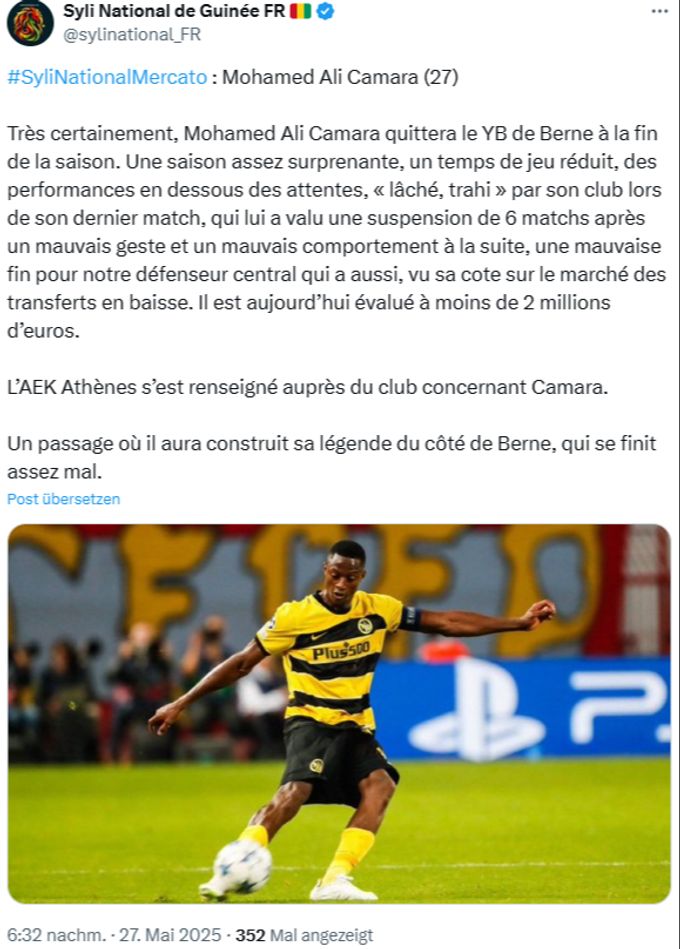 Mohamed Ali Camara ist einer der Abgangs-Kandidaten bei YB. yb