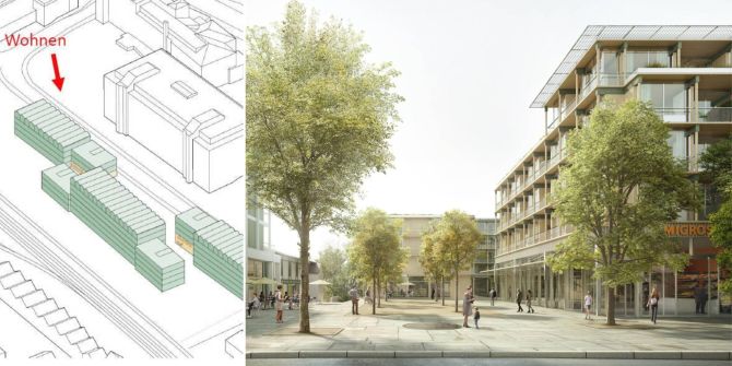 So soll es dereinst um das Gebiet «Im Funken» aussehen. - Buchner Bründler Architekten