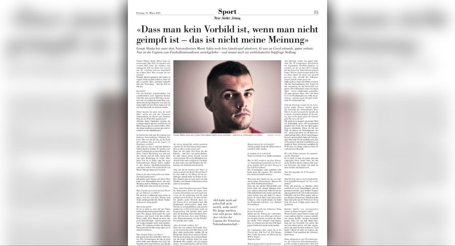 Granit Xhaka Impfung 2022