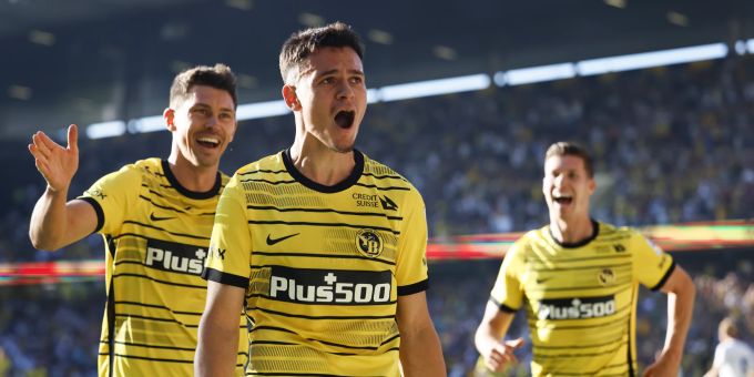 Jubeln die YB-Spieler auch gegen den FK Liepaja? yb