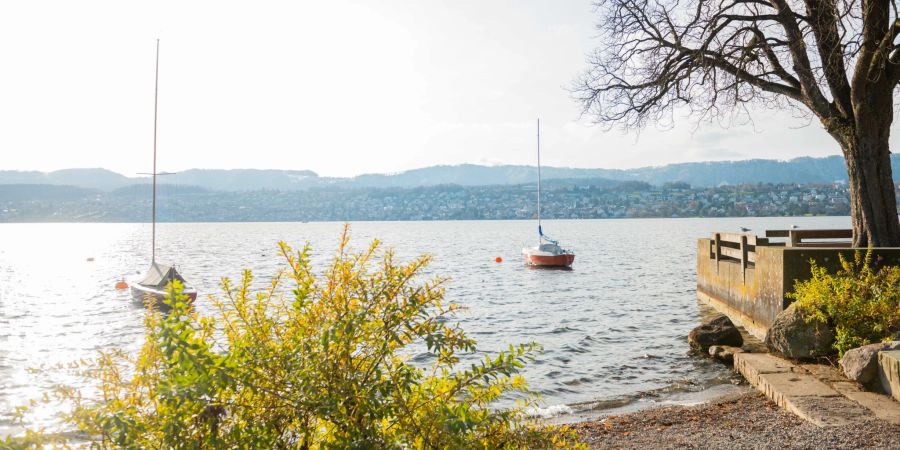 Die Seepromenade in Küsnacht (ZH) am Zürichsee.