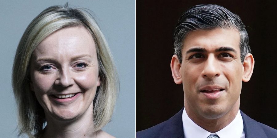 Die britische Aussenministerin Liz Truss und Rishi Sunak, ehemaliger britischer Finanzminister.