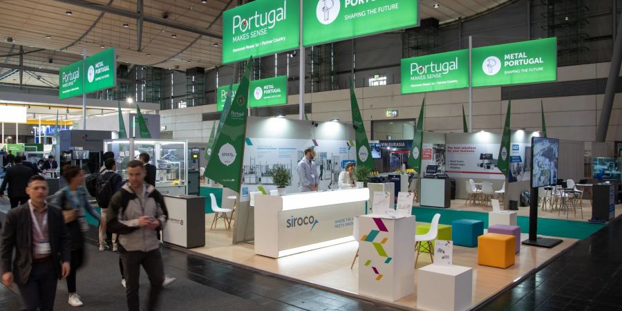 Ein Stand des Partnerlands Portugal bei der Hannover Messe.