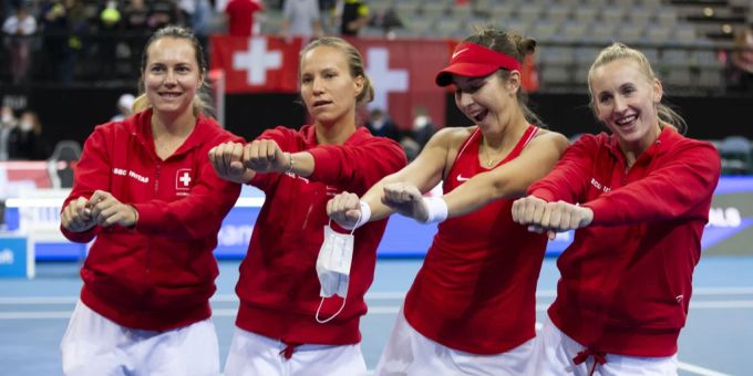Das Schweizer Team beim letztjährigen Billie Jean King Cup. Billie Jean King Cup