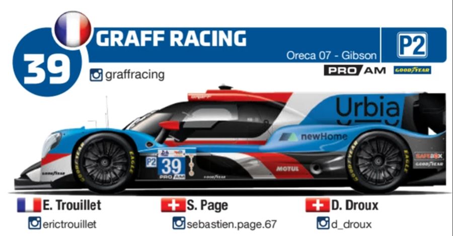 Sebastien Page und David Droux starten im Graff-Racing-Oreca mit der Startnummer 39.