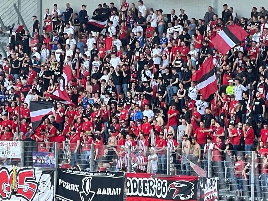 Auch zahlreiche Aarau-Fans sind nach Schaffhausen gereist.