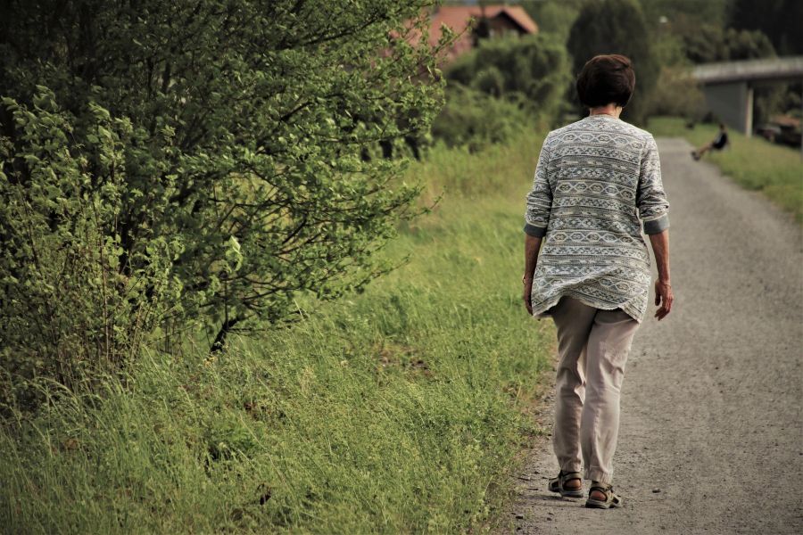 Frau Seniorin Weg Spaziergang