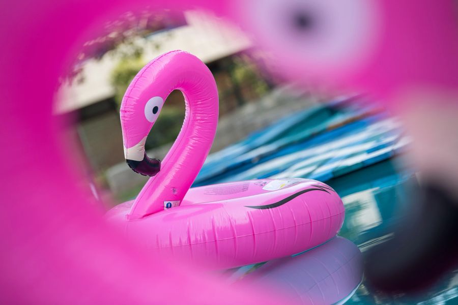 Flamingo Plastik rosa aufblasbar