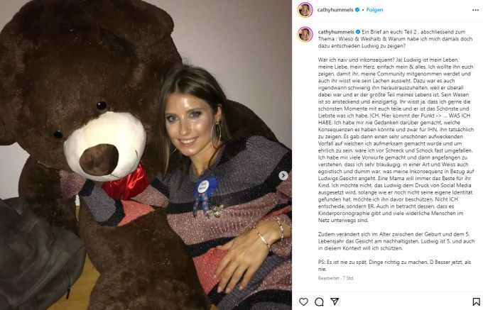 Cathy Hummels veröffentlicht ein Brief an ihre Community auf Instagram. cathy hummels