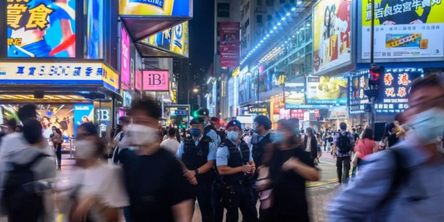 Einkaufsstrasse in Hongkong