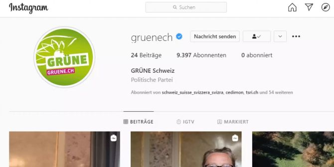 Grüne Instagram