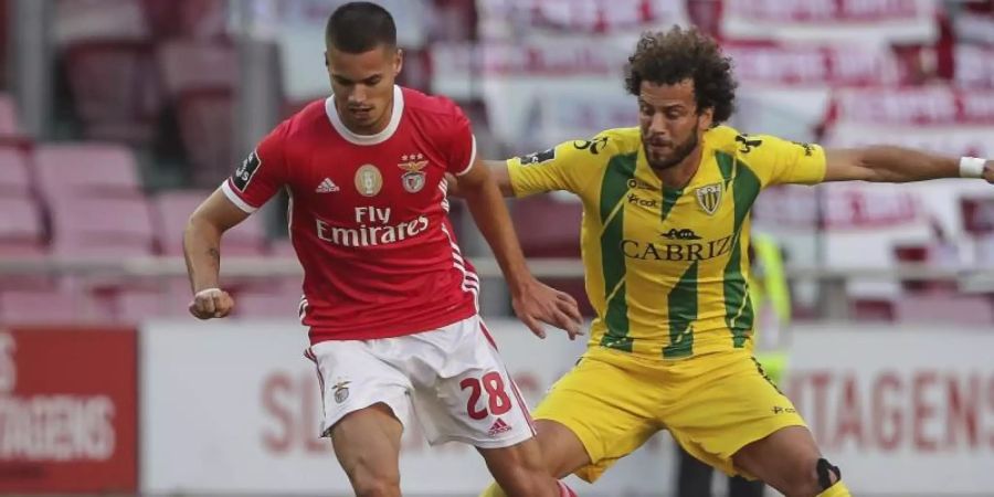 Julian Weigl (l) ist mit seiner Situation bei Benfica Lissabon unzufrieden. Foto: Tiago Petinga/LUSA POOL/AP/dpa