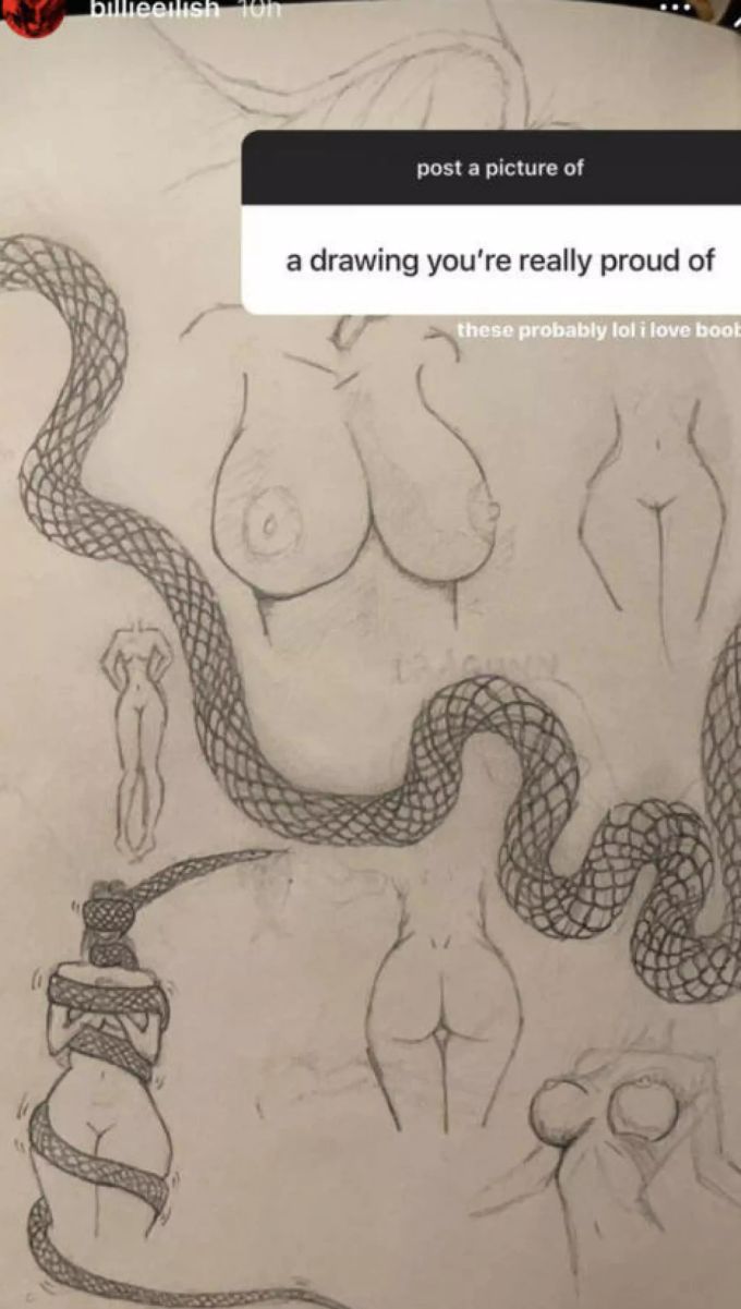 Mit dieser Zeichnung verstört Billie Eilish einige ihrer Fans auf Insta. Billie Eilish
