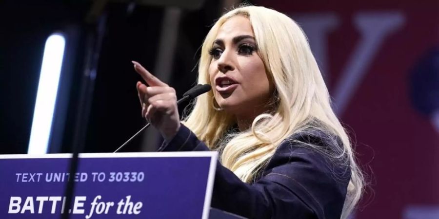 Lady Gaga bei einer Wahlkampf-Veranstaltung für Joe Biden. Foto: Andrew Harnik/AP/dpa