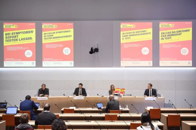 Virginie Masserey, Leiterin Sektion Infektionskontrolle, Bundesamt für Gesundheit BAG, präsentiert Präventionsmassnahmen gegen das Coronavirus. BAG coronavirus bundesamt massnahmen