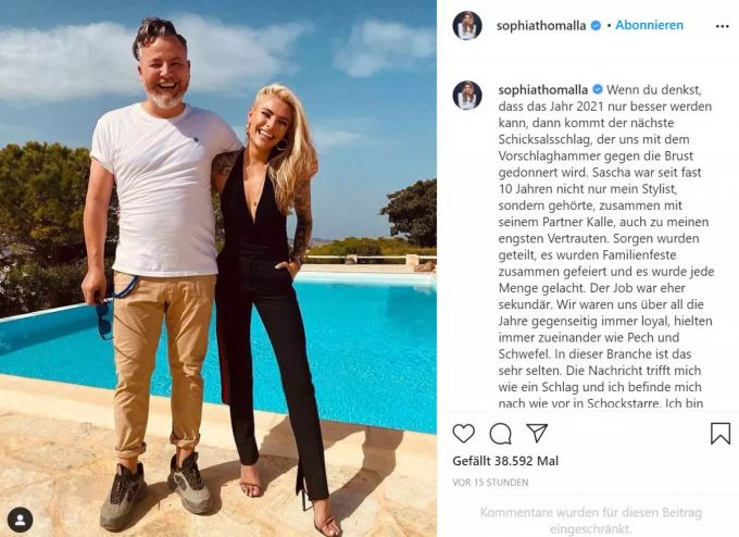 Sophia Thomalla trauert um ihren engen Freund. sophia
