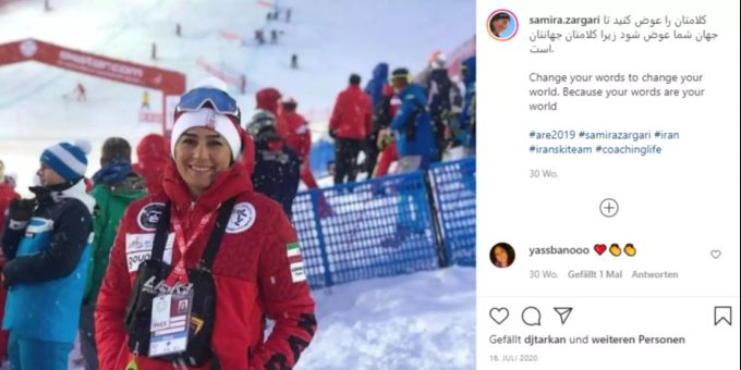 Samira Zargari an der Ski-WM 2019 in Åre. Samira Zargari Iran Ski-WM