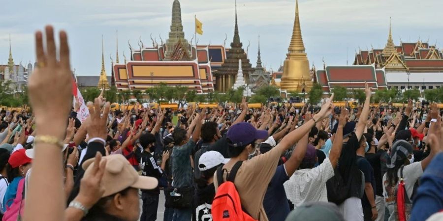 Eine Massendemonstration in Thailand 2020