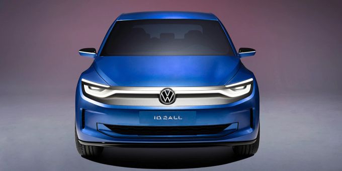 Der neue VW ID2 All von vorne. VW ID2 All Frontansicht.