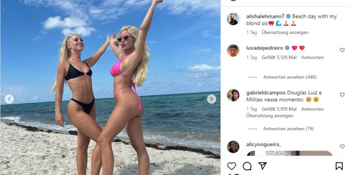 Alisha Lehmann macht Ferien zusammen mit Karoline Lima Alisha Lehmann