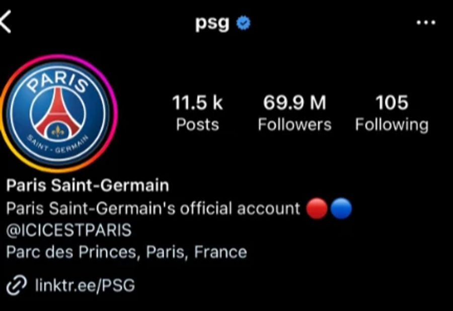 Am 3. Juni folgen dem offiziellen Account von Paris Saint-Germain noch 69,9 Millionen Menschen.