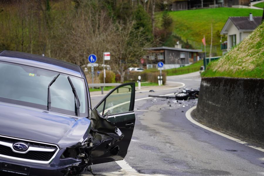 Die Unfallstelle bei Lauerz SZ.