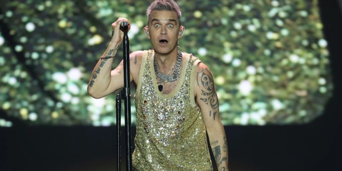 Robbie Williams bei einem Auftritt in Spanien. robbie williams