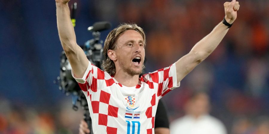 Kroatiens Luka Modric jubelt nach dem Sieg gegen die Niederlande.