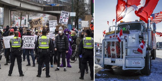 In Kanada demonstrieren zurzeit Trucker gegen die Corona-Massnahmen. Coronavirus Kanada
