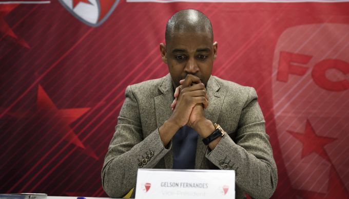 Gelson Fernandes bei seiner Abschieds-Pressekonferenz beim FC Sion. Gelson Fernandes FC Sion