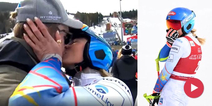 Kugel und Sieg - Hier küssen sich Shiffrin und Kilde nach Ski-Traumtag