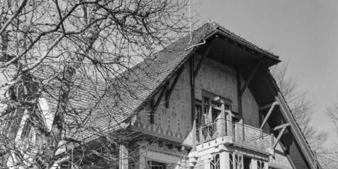 Die von Le Corbusier zusammen mit Architekt René Chapallaz 1906 erbaute Villa Fallet in La Chaux-de-Fonds, aufgenommen im Jahr 1957. (Archivbild) le corbusier
