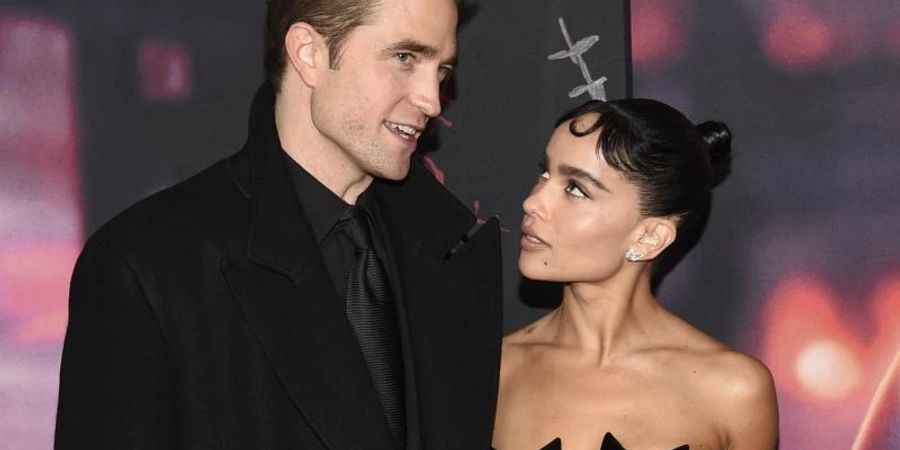 Die Stars des Abends: Robert Pattinson und Zoe Kravitz bei der Weltpremiere von "The Batman". Foto: Evan Agostini/Invision/AP/dpa