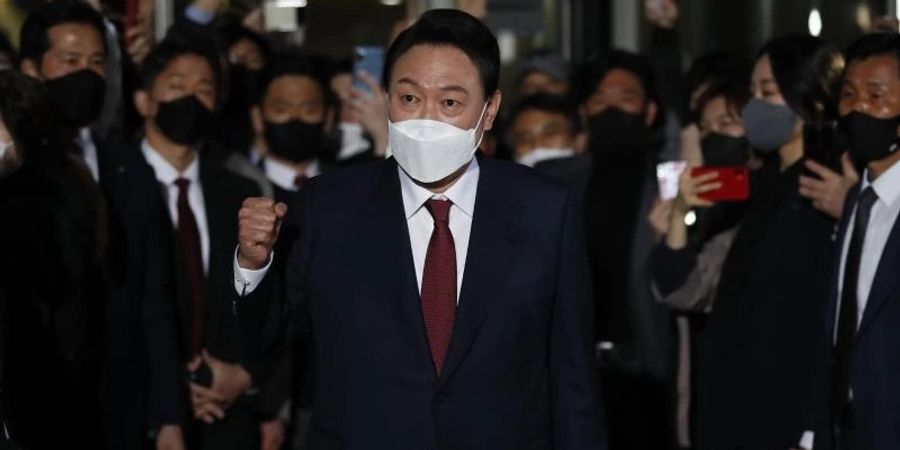 Oppositionskandidat Yoon Suk Yeol hat die Präsidentschaftswahl in Südkorea gewonnen. Foto: Han Jong-Chan/Yonhap/AP/dpa