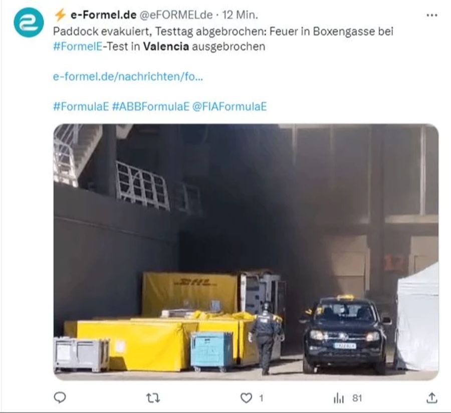 Formel E Valencia Feuer