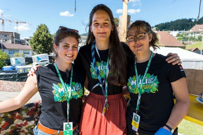 Die 3 von der Pfadi Mülestein Turmbar. Vl.: Ariana Lüthi, Fabia von Mühlenen und Rebecca Bächler