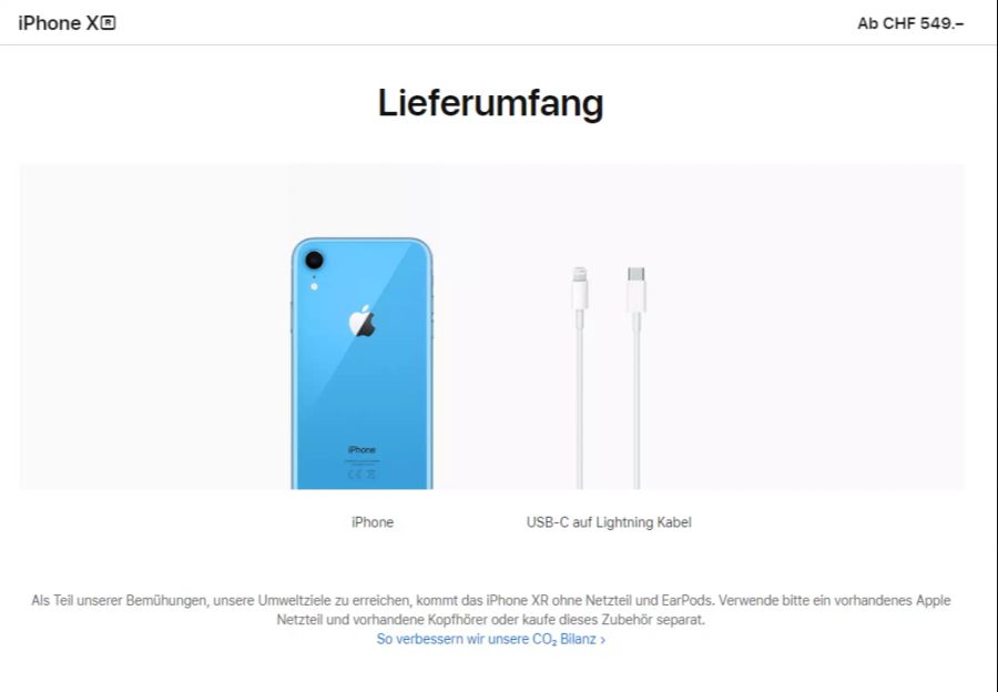 Nach einem Ladeadapter sucht man neu Vergebens beim iPhone XR...